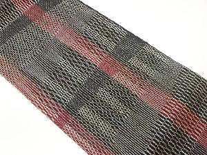 紗 変わり織幾何学模様名古屋帯